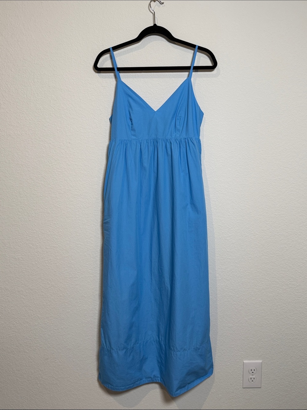 Quince 100% Organic Cotton Cornflower Blue Sleeveless Maxi Dress